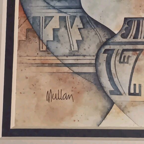 Vintage G. E. Mullan The Wedding Jar Print Matted And Framed Southwest 9" x 11" - Picture 5 of 15